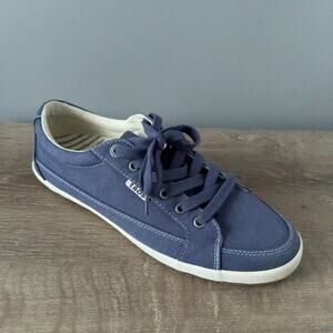 Taos Shoes Womens 10 Moc Star 2 Low Sneakers MST-13482B Blue Fabric Lace Up